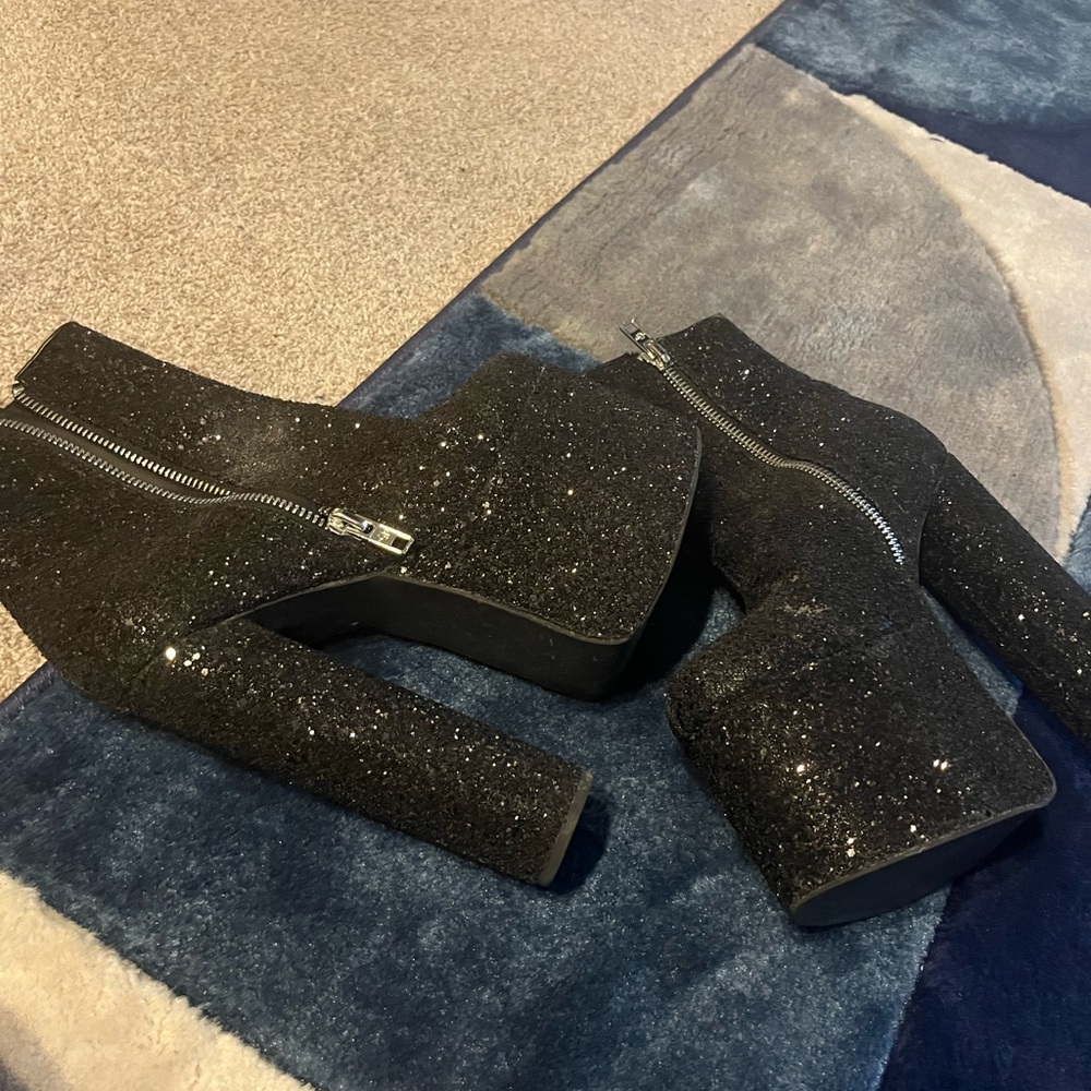 Current Mood Glitter Platform Heels